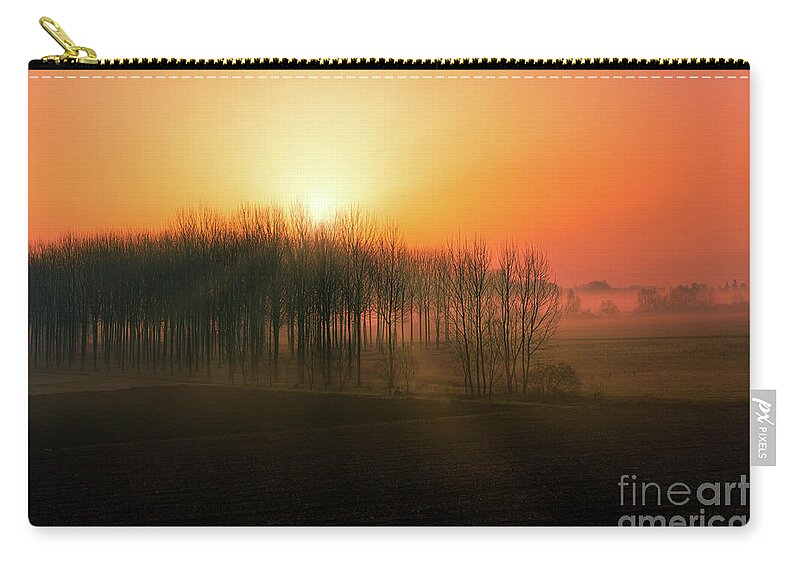 Wood Zip Pouch featuring the photograph Sunrise in the wood by The P