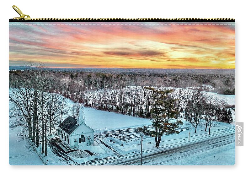  Zip Pouch featuring the photograph Sunrise on Salmon Falls Road by John Gisis