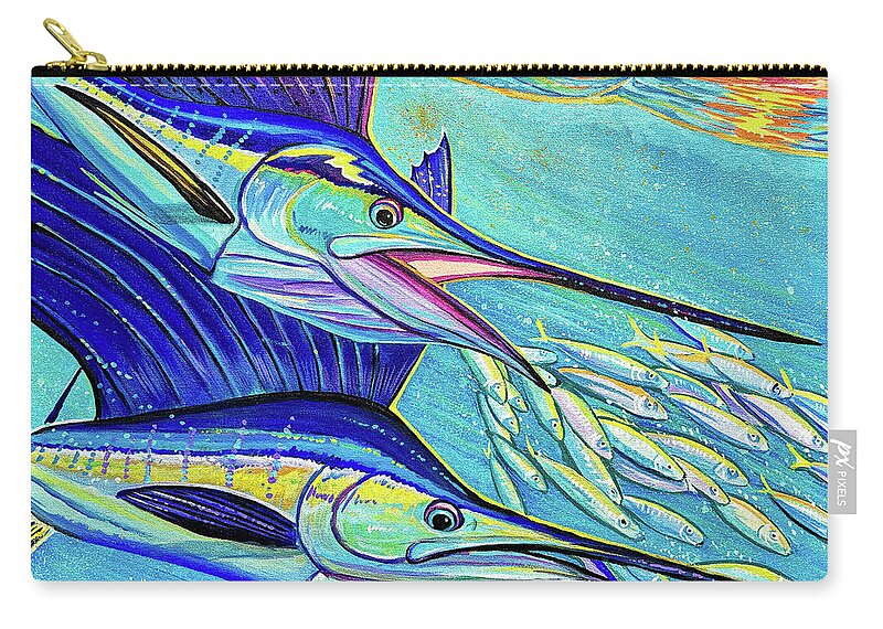 Sailfish Zip Pouch featuring the painting Sunrise Sailfish by Mark Ray