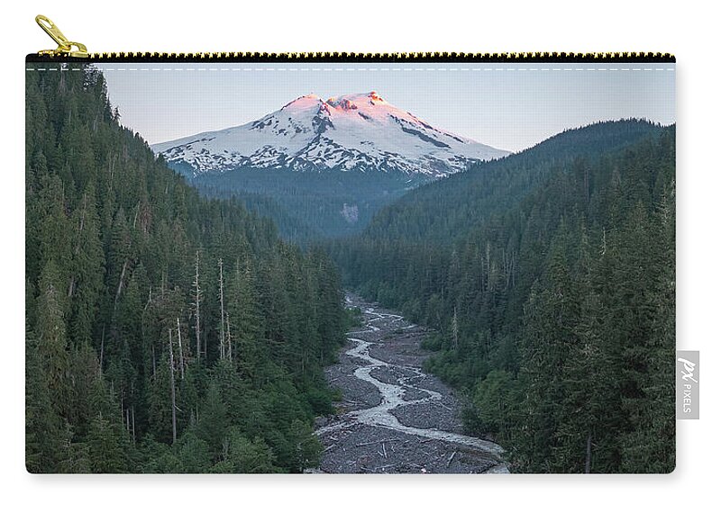 Mount Baker Carry-all Pouch featuring the photograph Sunrise Streams by Michael Rauwolf