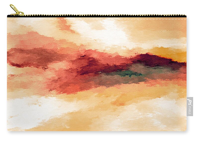 Abstract Zip Pouch featuring the mixed media Sunrise Sunset- Art by Linda Woods by Linda Woods