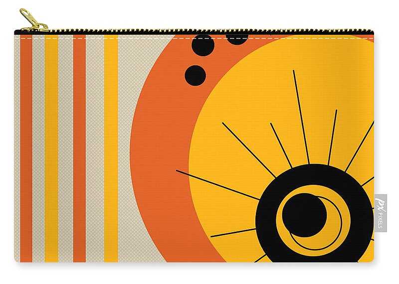 Stripes Zip Pouch featuring the digital art Sunsational 60s by Designs By L