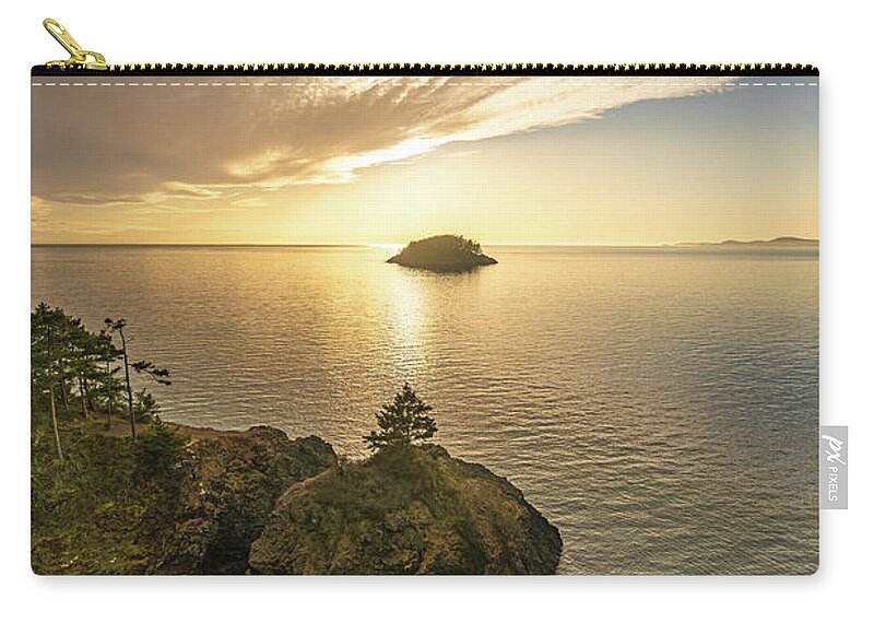 Sunset Zip Pouch featuring the photograph Sunset above Deception Isl. by Gary Skiff