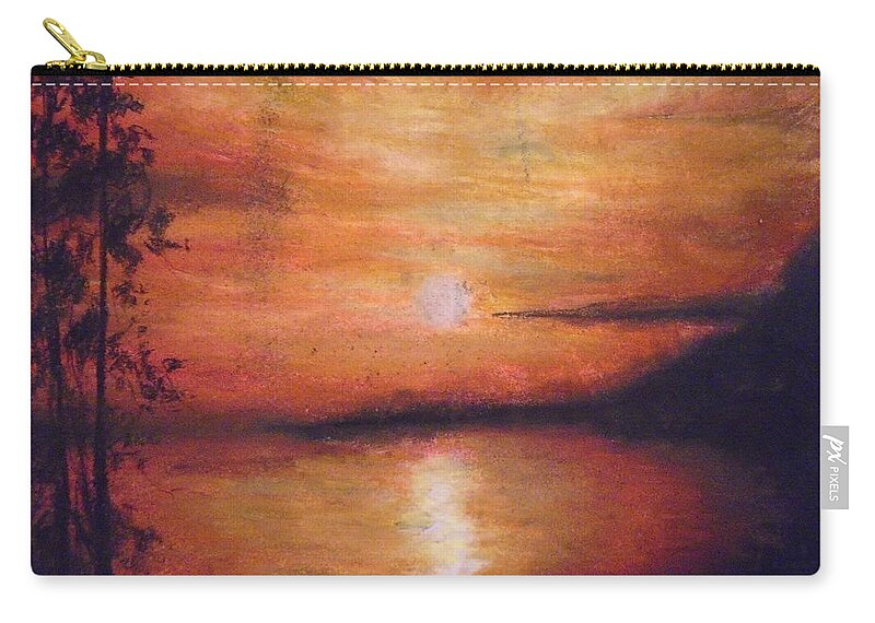 Sunset Zip Pouch featuring the painting Sunset Addiction by Jen Shearer