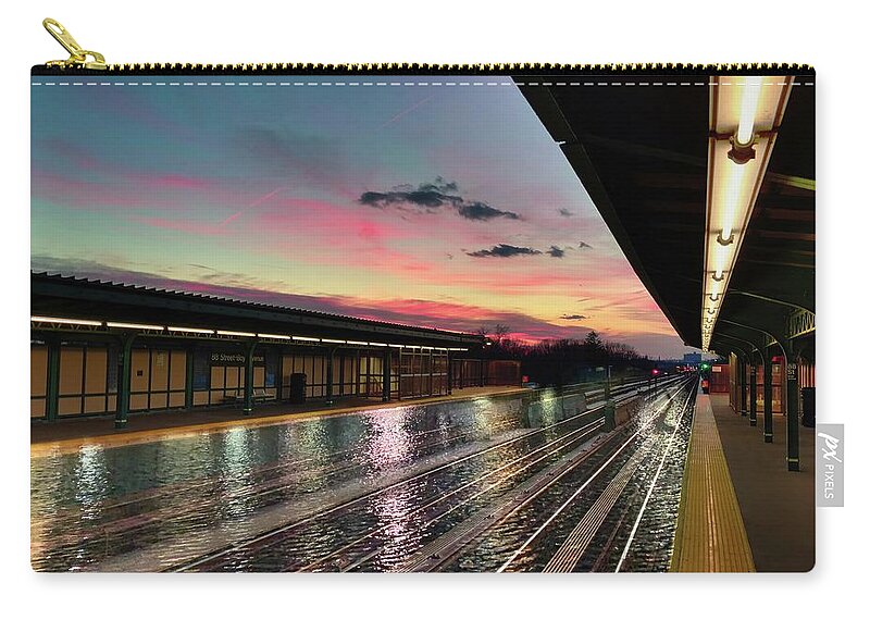 Queens Zip Pouch featuring the photograph Sunset at 88th St. by Carol Whaley Addassi