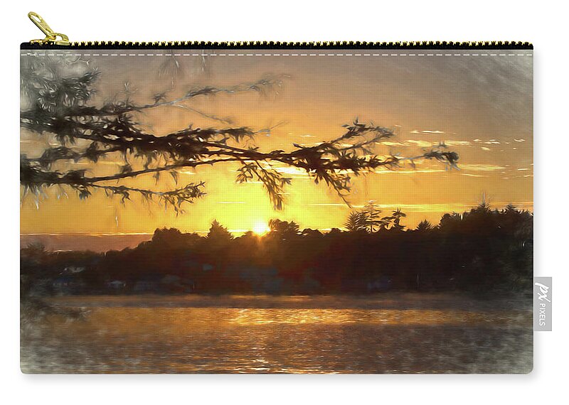 Sunset Zip Pouch featuring the photograph Sunset at Devil's Lake by Loyd Towe Photography