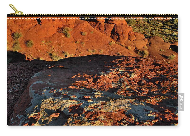 Fisher Towers Zip Pouch featuring the photograph Sunset at Fisher Towers by Ray Mathis