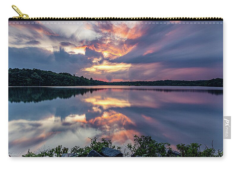 Landscape Zip Pouch featuring the photograph Sunset at Horn Pond by David Lee