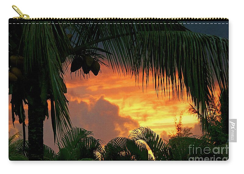 Sunset Zip Pouch featuring the photograph Sunset at Kaloli Point by Ellen Cotton