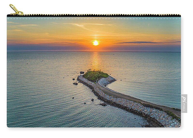 The Knob Zip Pouch featuring the photograph Sunset at The Knob  by Veterans Aerial Media LLC