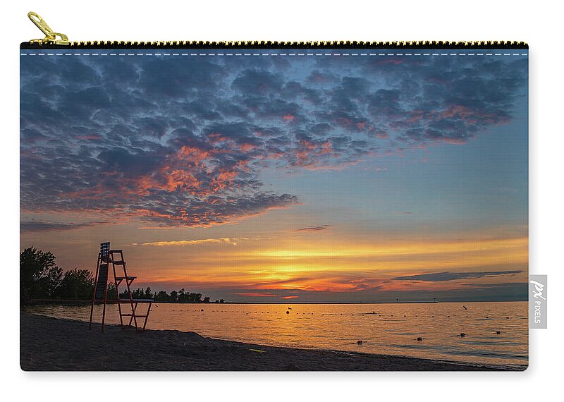 Fair Haven State Park Sunset Zip Pouch featuring the photograph Sunset by the Bay by Rod Best