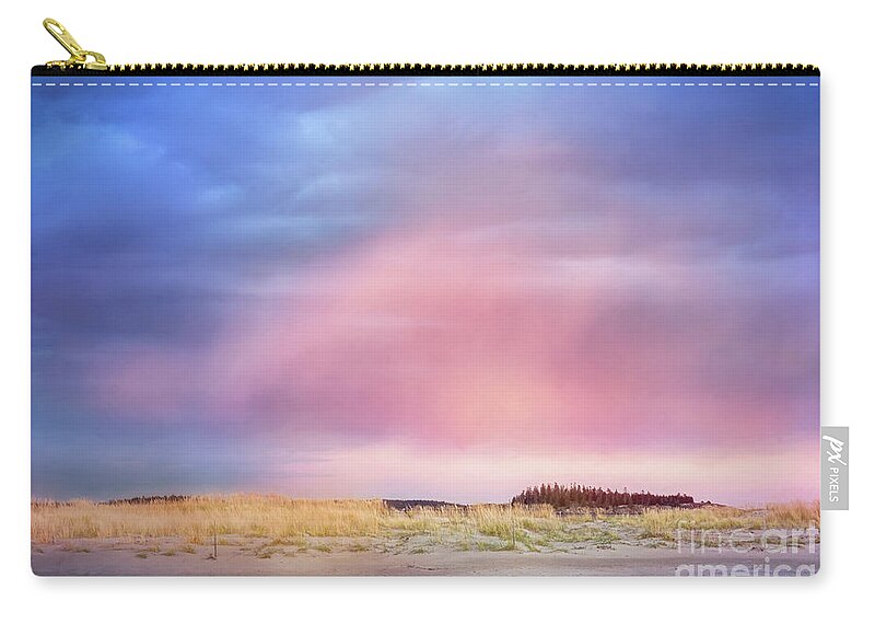 Popham Beach Zip Pouch featuring the photograph Sunset Clouds on Popham Beach, Phippsburg, Maine by Anita Pollak