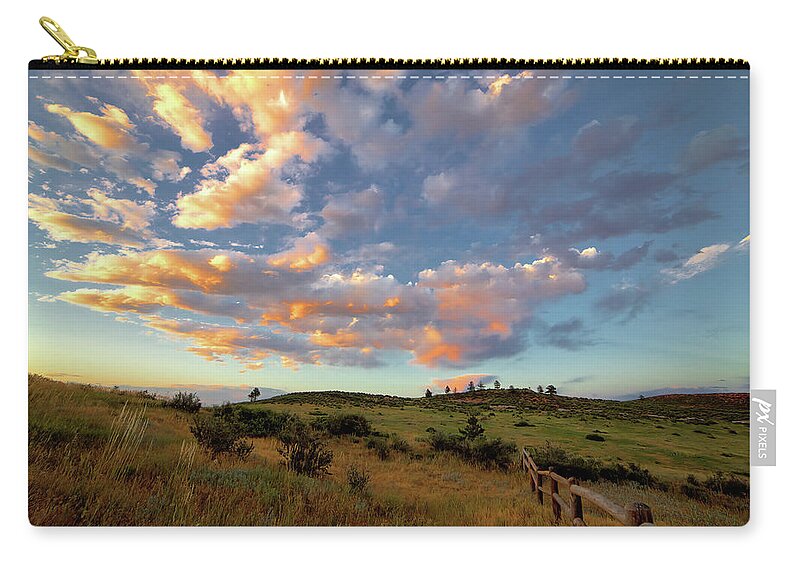 Sunset Zip Pouch featuring the photograph Sunset, Colorado by Bob Falcone