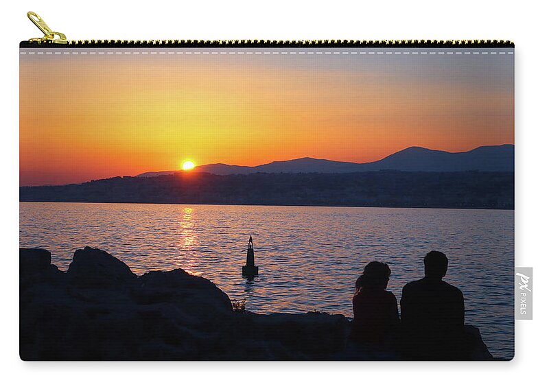 Sunset Zip Pouch featuring the photograph Sunset Date by Andrea Whitaker
