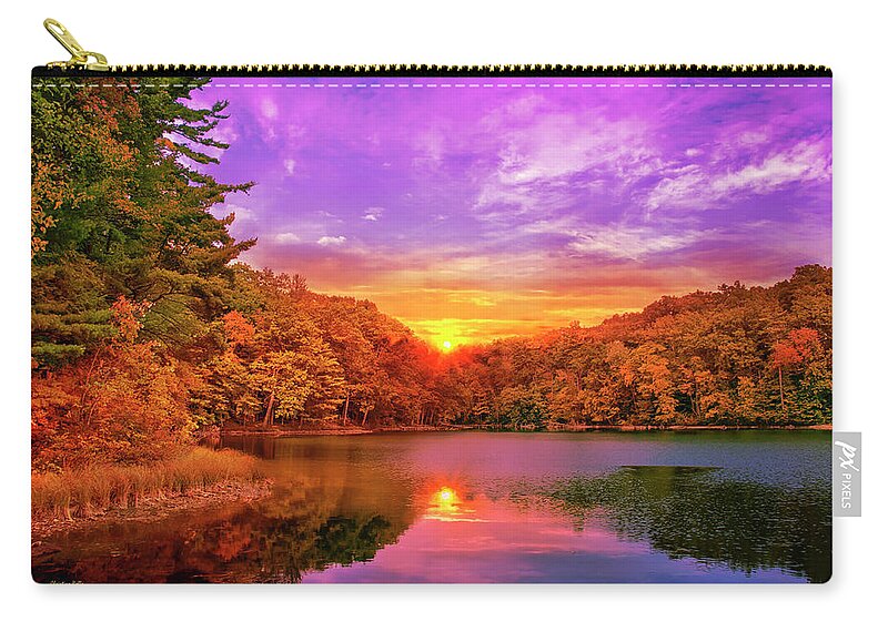 Sunset Zip Pouch featuring the photograph Sunset Deluge by Christina Rollo