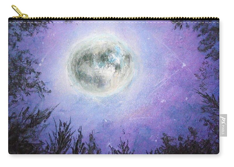 Sparkling Moon Zip Pouch featuring the painting Sunset Dreams by Jen Shearer