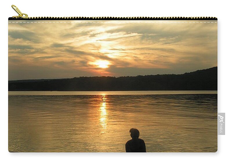 Prince Gallitzin State Park Zip Pouch featuring the photograph Sunset Silhouette by Heather E Harman
