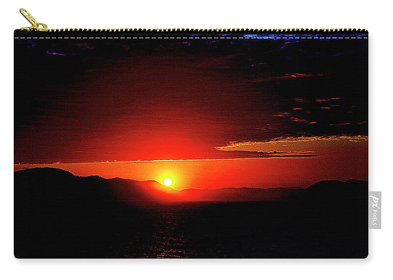 Sunset Carry-all Pouch featuring the digital art Sunset - Inside Passage Alaska by SnapHappy Photos