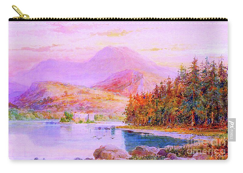 Landscape Carry-all Pouch featuring the painting Sunset Loch Scotland by Jane Small