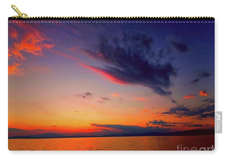  Zip Pouch featuring the photograph Sunset Love ly Clouds by Leonida Arte