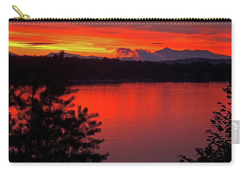 Nature Zip Pouch featuring the photograph Sunset On Broad Bay - Ossipee Lake, New Hampshire by John Rowe