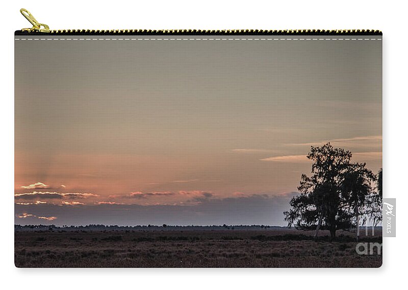 Color Zip Pouch featuring the digital art Sunset on Cattle Ranch by Patti Powers