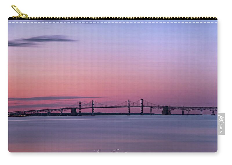 Sunset Zip Pouch featuring the photograph Sunset on Chesapeake by Erika Fawcett