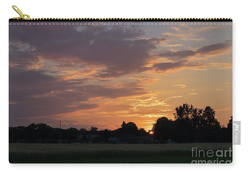 Sunset Zip Pouch featuring the photograph Sunset at the edge of the forest 1 by Adriana Mueller