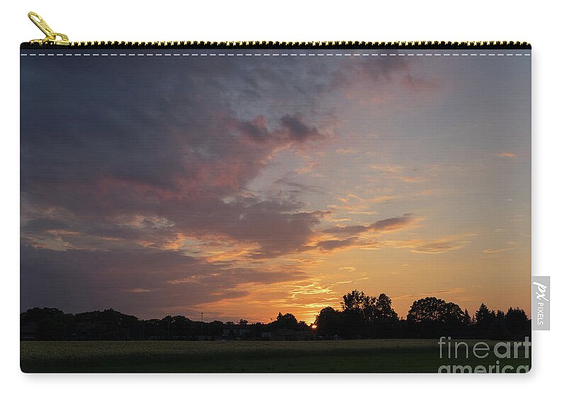Sunset Carry-all Pouch featuring the photograph Sunset at the edge of the forest 2 by Adriana Mueller