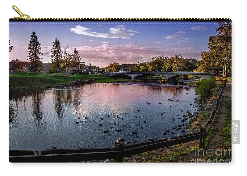 Elizabethton Zip Pouch featuring the photograph Sunset over Doe River by Shelia Hunt