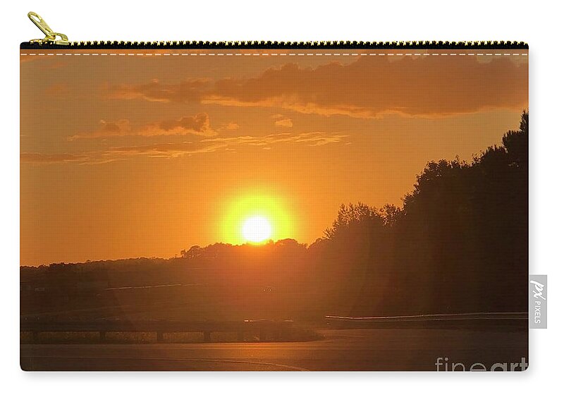 Southampton County Zip Pouch featuring the photograph Sunset over freeway Two - Sunset Photography by Catherine Wilson