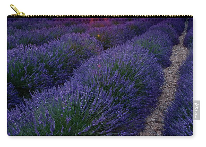 Lavender Zip Pouch featuring the photograph Sunset over Lavender by Brian Jannsen