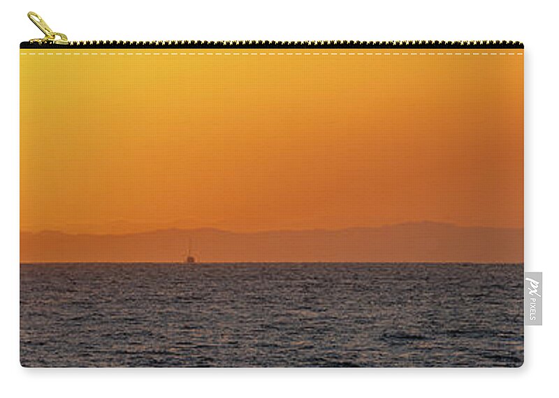 Kauai Zip Pouch featuring the photograph Sunset over Ni'ihau. by Doug Davidson