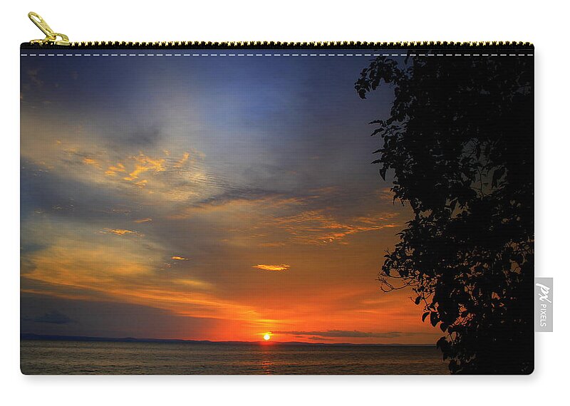 Sunset Over The Congo Zip Pouch featuring the photograph Sunset Over The Congo by Gene Taylor