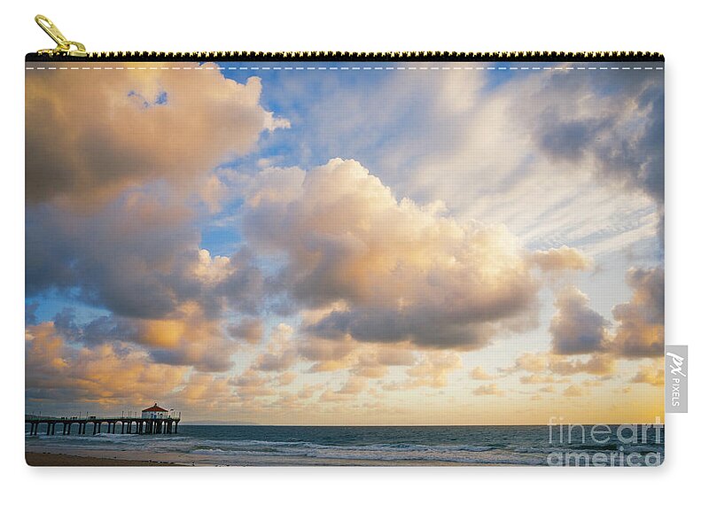 Sunset Zip Pouch featuring the photograph Sunset sky - Manhattan Beach by Stella Levi