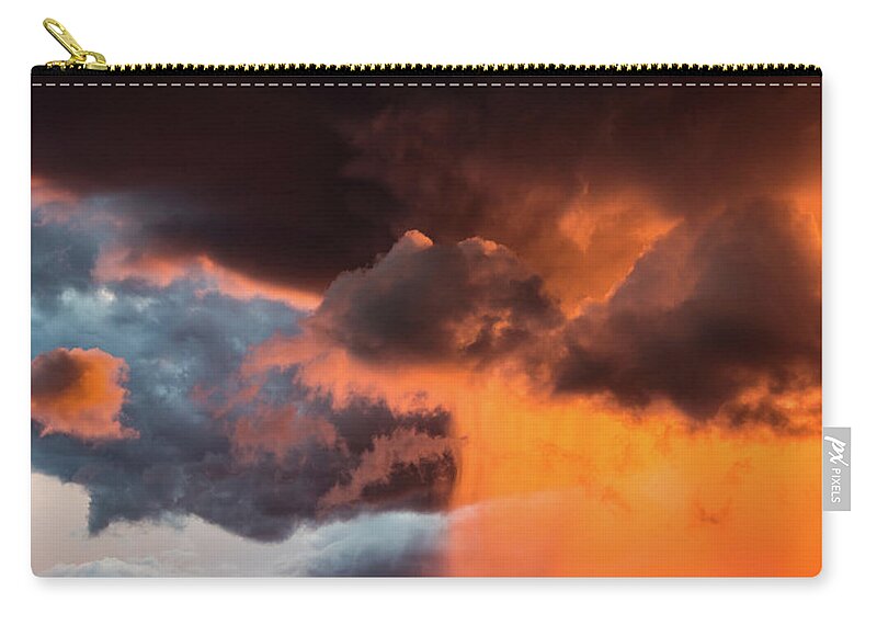 Sunset Carry-all Pouch featuring the photograph Sunset through heavy rain by Viktor Wallon-Hars