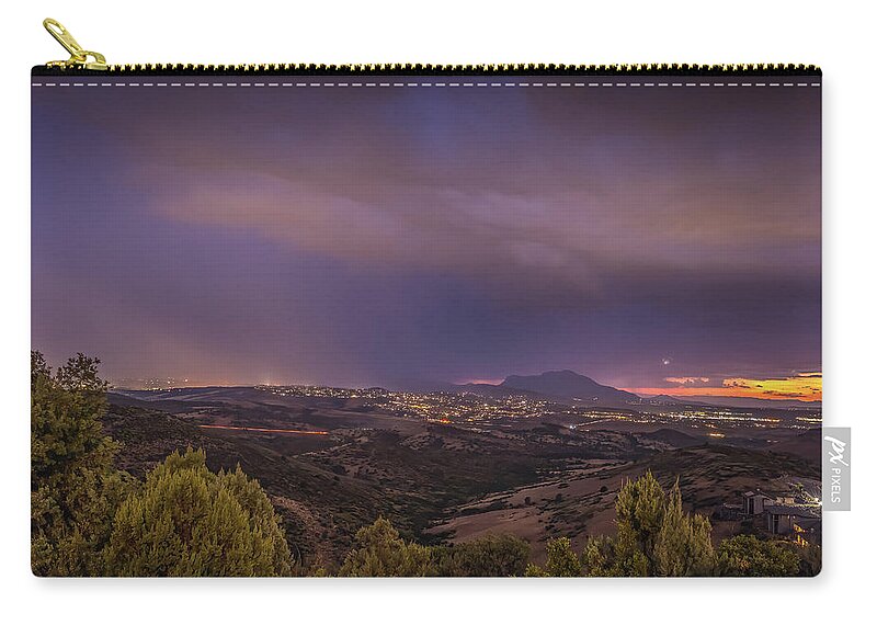Sunset Zip Pouch featuring the photograph Sunset Vista by Aaron Burrows