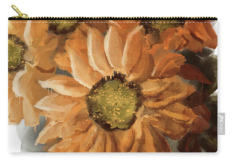 Sunflower Zip Pouch featuring the digital art Sunshine In A Vase by Lois Bryan