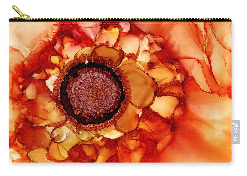 Sunshine Rose Zip Pouch featuring the painting Sunshine Rose by Daniela Easter