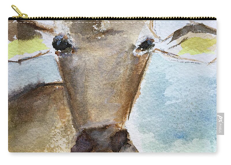 Cow Zip Pouch featuring the painting Sunshine by Roxy Rich