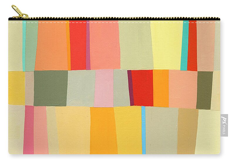 Jane Davies Zip Pouch featuring the painting Sunshine Stripes by Jane Davies
