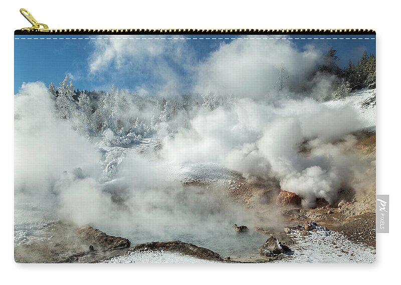 Yellowstone National Park Zip Pouch featuring the photograph Superheated by Ann Skelton