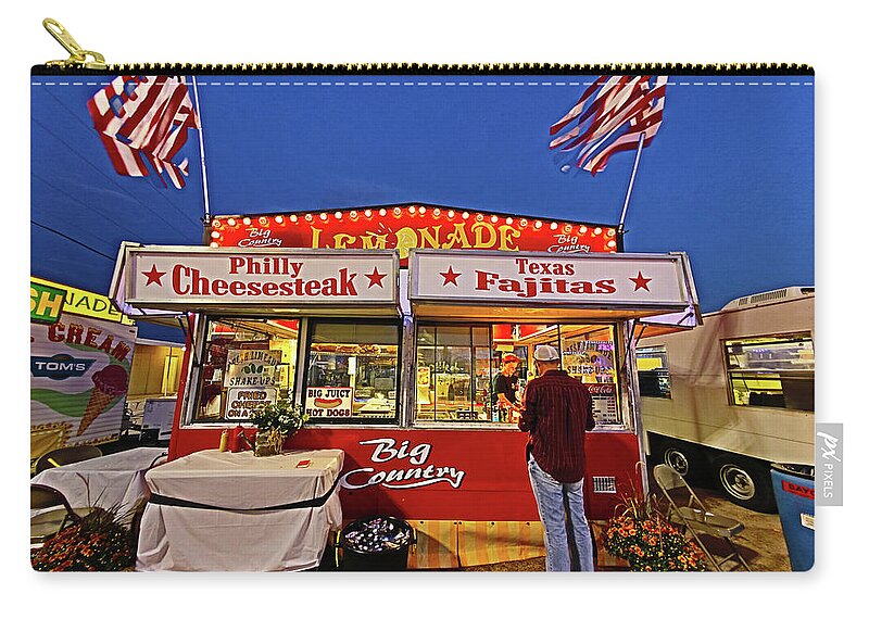 Fair Zip Pouch featuring the photograph Supper at the County Fair-Digital Art by Steve Templeton