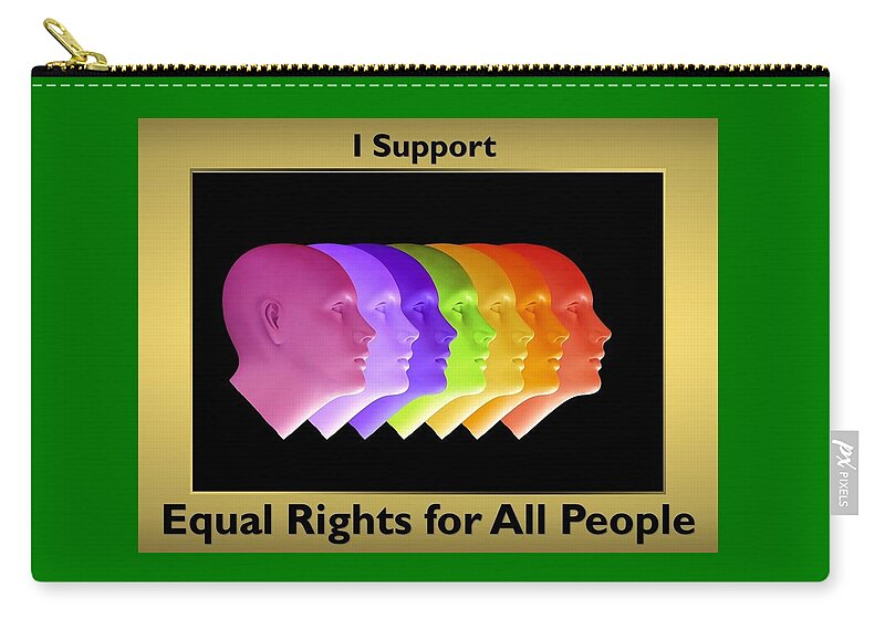 Lgbtq Zip Pouch featuring the mixed media Support LGBTQ Rights by Nancy Ayanna Wyatt