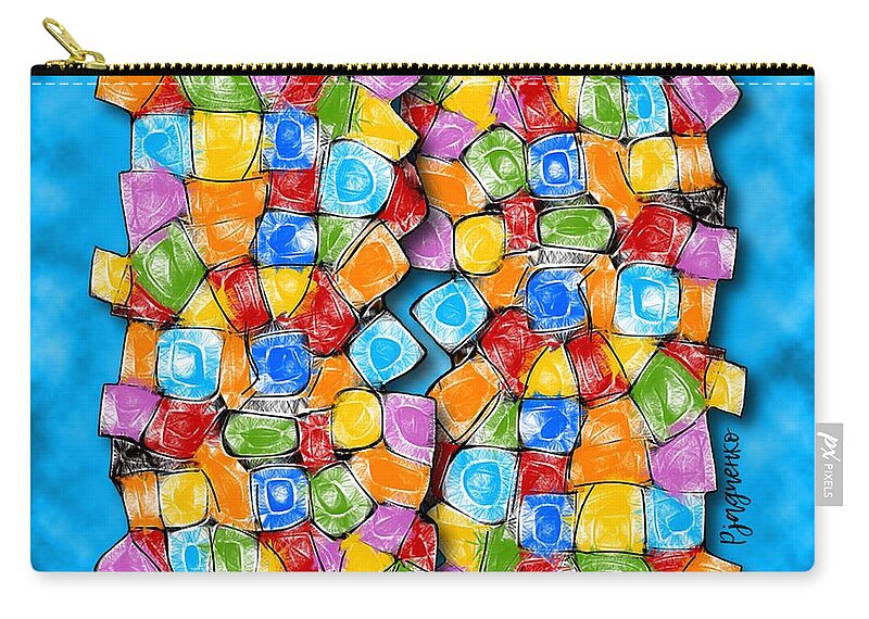 Multicolor Surface Carry-all Pouch featuring the digital art Surface #12 by Ljev Rjadcenko