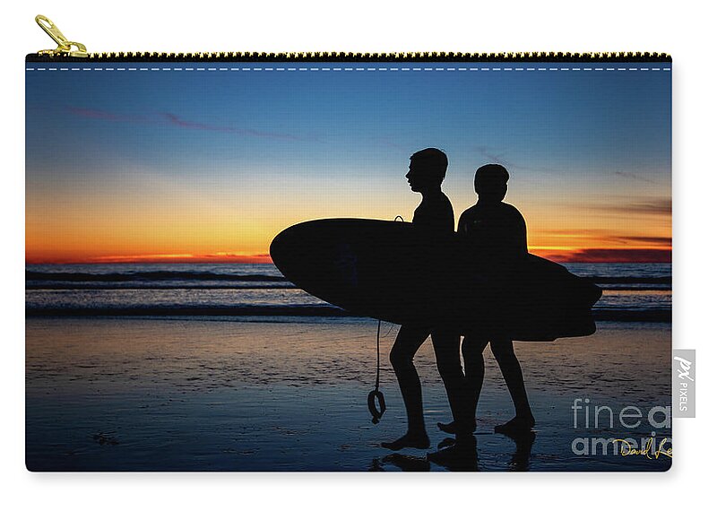 Athlete Carry-all Pouch featuring the photograph Surfers' Silhouette by David Levin