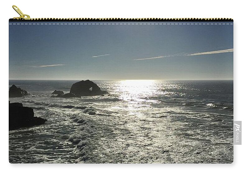 Scenic Zip Pouch featuring the photograph Sutro Baths 1-5 by J Doyne Miller