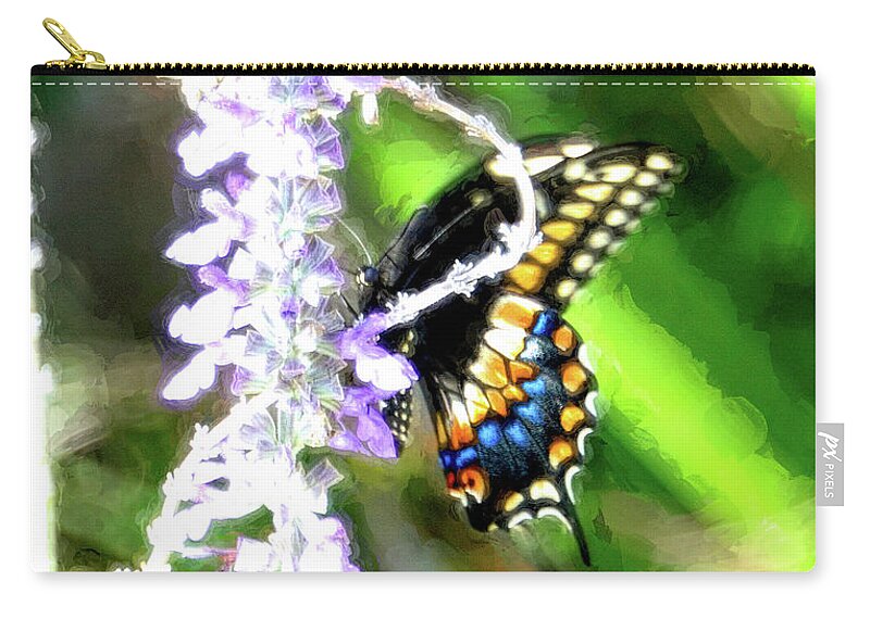 Butterfly Zip Pouch featuring the digital art Swallowtail by Alison Belsan Horton