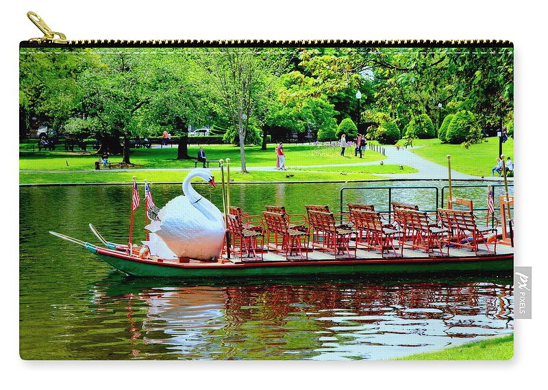 Boston Zip Pouch featuring the photograph Swan Boat by Marla McPherson