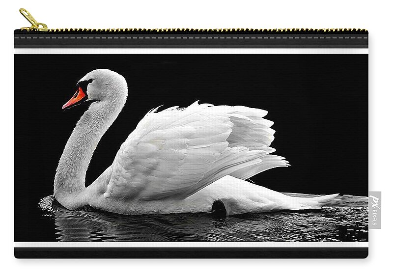 Swan Zip Pouch featuring the photograph Swan Elegance by Nancy Ayanna Wyatt